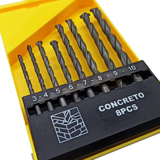 Jogo De Brocas Videa Para Concreto E Alvenaria Kit 8 Peças - FERTAK ...