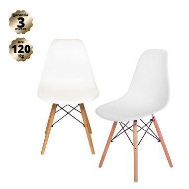 Imagem de Jogo de Cadeiras Pé Palito Assento Branco Eames Eiffel