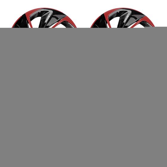 Imagem de Jogo de calota esportiva aro 14 nitro black red + emblema resinado toyota