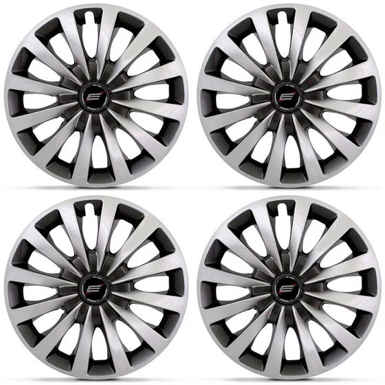 Jogo de Calota Esportiva Tuning Sport Silver Aro 13 Universal Prata e Preto 4 Peças Menor preço em Jogo de Calota Esportiva Tuning Sport Silver Aro 13 Universal Prata e Preto 4 Peças