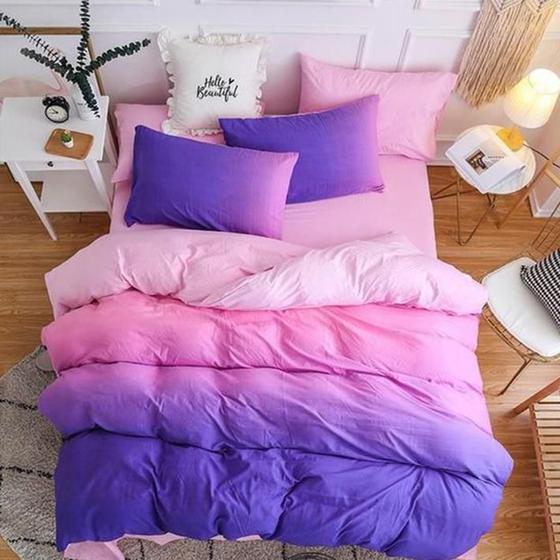 Imagem de Jogo de cama 7 pç casal queen degradê purple com edredom
