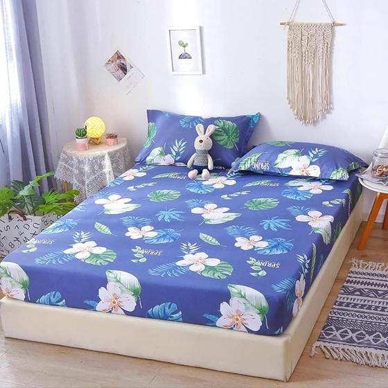 Jogo de Cama Box 3 peças Lençol Casal Micropercal Virol Geométrico Florido - Império Imagem de Jogo de Cama Box 3 peças Lençol Casal Micropercal Virol Geométrico Florido