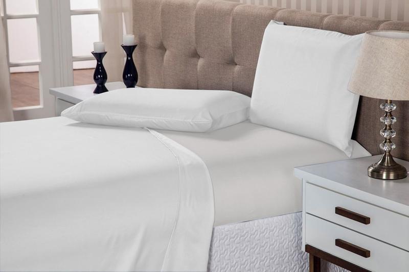 Imagem de Jogo de cama box casal 3 peças sem elástico 150 fios resistente 2,00 x 2,20 2x fronhas 0,50 x 0,70 liso varias cores