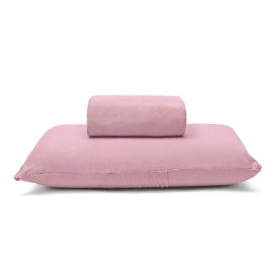 Imagem de Jogo de Cama Buettner Solteiro King Malha Basic Liso 2 Peças Rose Blush