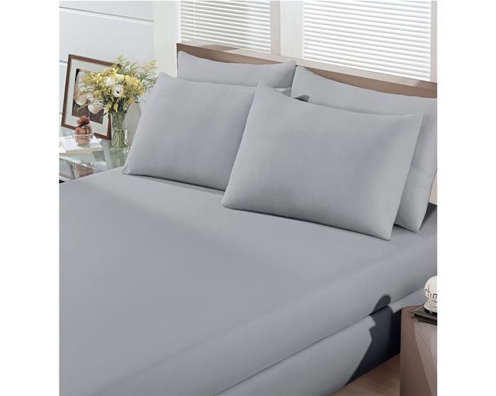 Jogo de Cama Casal Buettner Basic Liso Prata 3 Peças Menor preço em Jogo de Cama Casal Buettner Basic Liso Prata 3 Peças