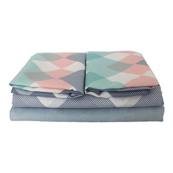 Jogo de Cama Casal Cazza Microfibra Geométrico Duplo 4 Peças - Item Sortido Menor preço em Jogo de Cama Casal Cazza Microfibra Geométrico Duplo 4 Peças - Item Sortido
