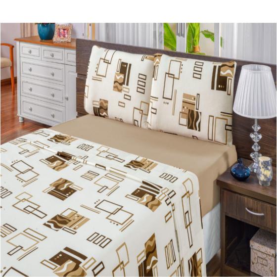 Imagem de jogo de cama casal jogo de  cama padrão quality malha  lençol de casal 04 peças lençol de algodão
