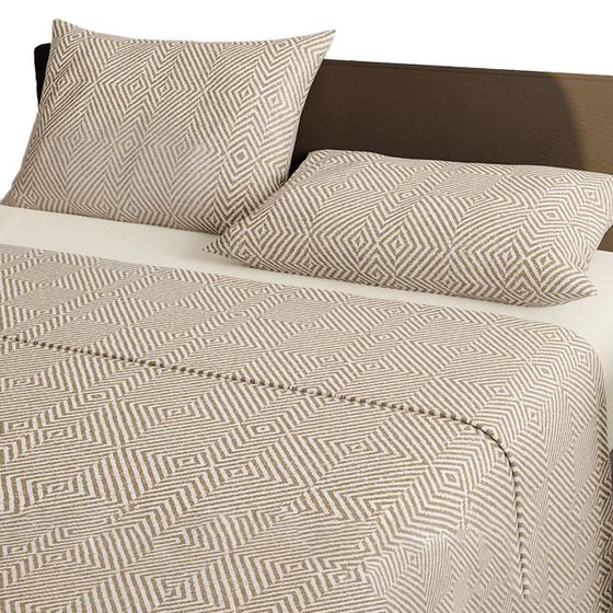 Imagem de Jogo de Cama Casal Size 100% Algodão Estampado Lençol 4 Pçs