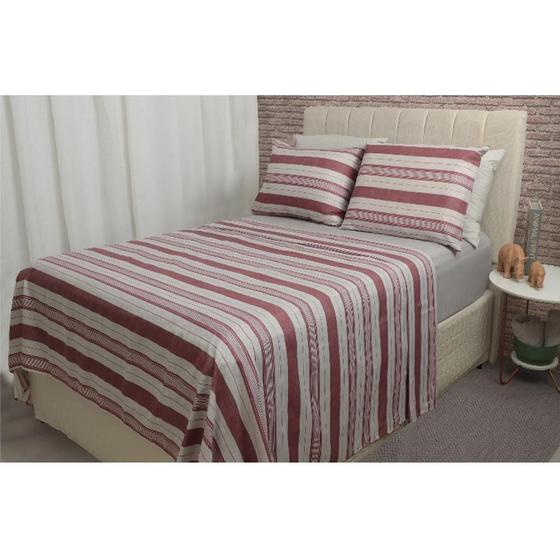 Imagem de Jogo de Cama Duplo Casal 4 Peças 140 Fios 250x220cm Loretto Realce Premium - Sultan