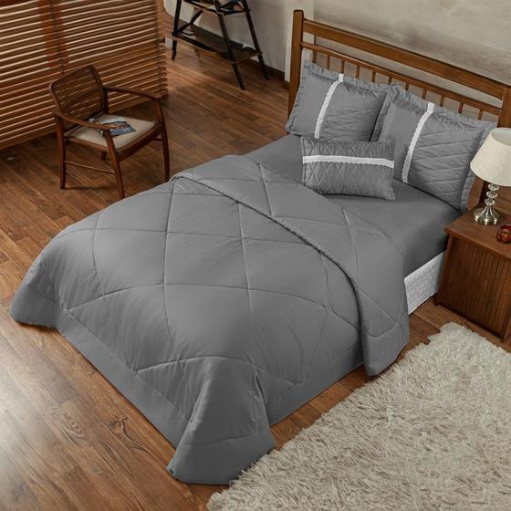 Jogo de Cama Edredom Casal Queen com Lençol Kit 6 Peças Colcha Cobre Leito Roupa Dupla Face Cobertor é boa?