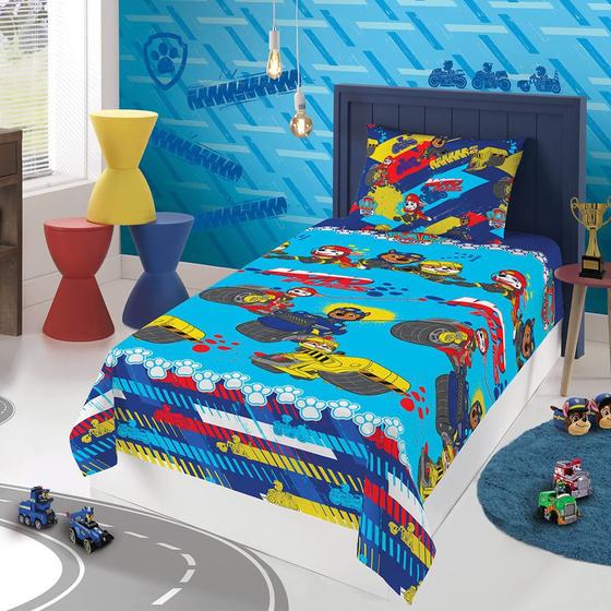 Jogo de Cama Infantil 2 Peças Patrulha Canina Motos - LEPPER - Jogo de ...