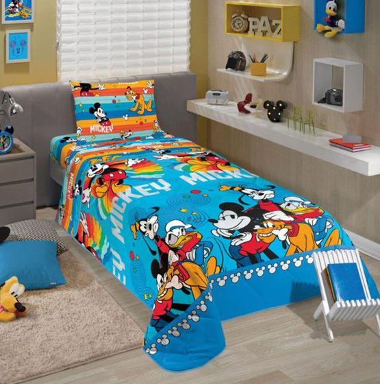 Imagem de Jogo de cama infantil 3 peças 140x220 mickey lepper