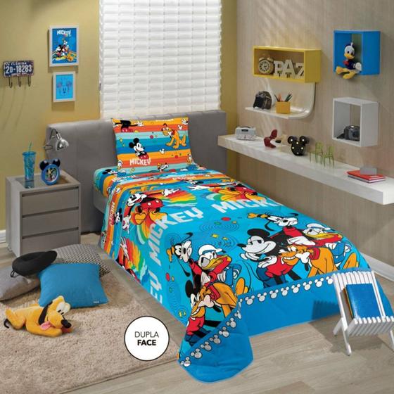 Imagem de Jogo de Cama Infantil Mikey Mouse 3 Peças 1,40 x 2,20 cm
