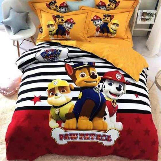 Imagem de Jogo de cama infantil patrulha canina 4 pç com edredom decor