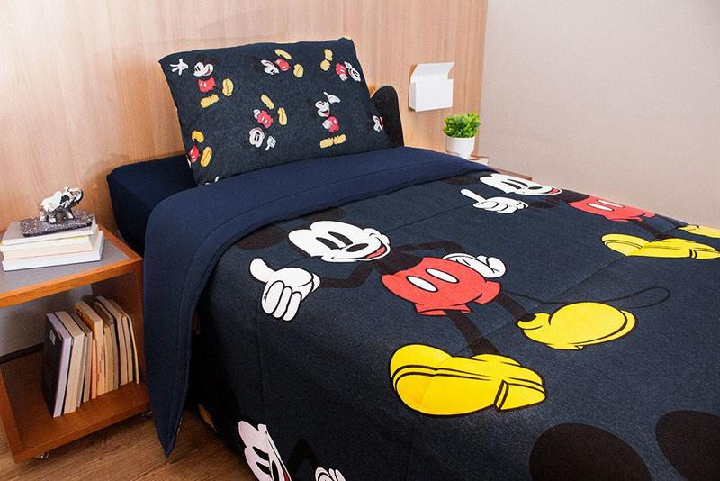 Imagem de Jogo de Cama Infantil - Solteiro - Malha - 2 Peças - Mickey Class - Portallar