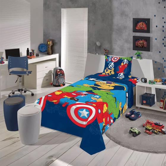 Imagem de Jogo de Cama Infantil Vingadores 3Pçs Lepper