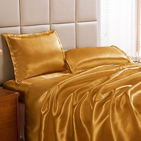 Imagem de Jogo de Cama King Charme Seda Charmousse 4 peças - Dourado