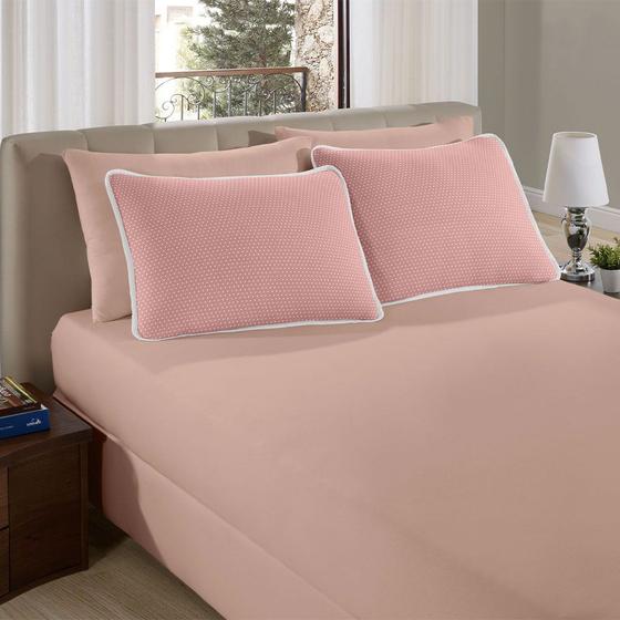 Imagem de Jogo de Cama King Size 100% Algodão Estampado 3pçs Ciranda Blush II Vivaldi Premium