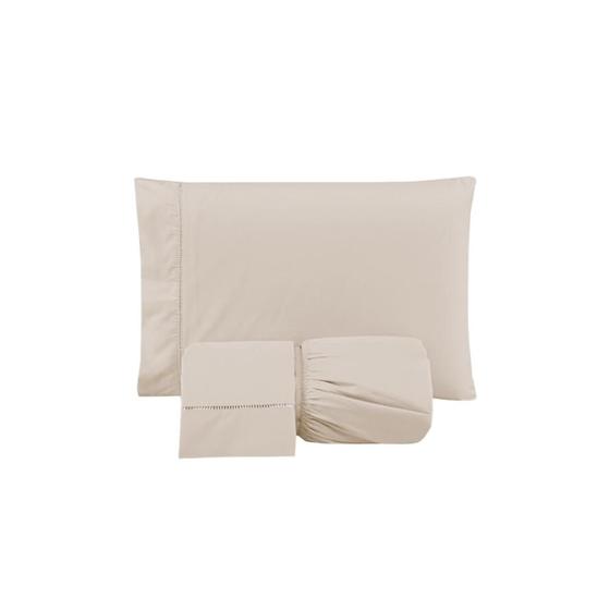 Imagem de Jogo de Cama Lençol Casal 3 Peças 300 Fios Versatile Ponto Palito