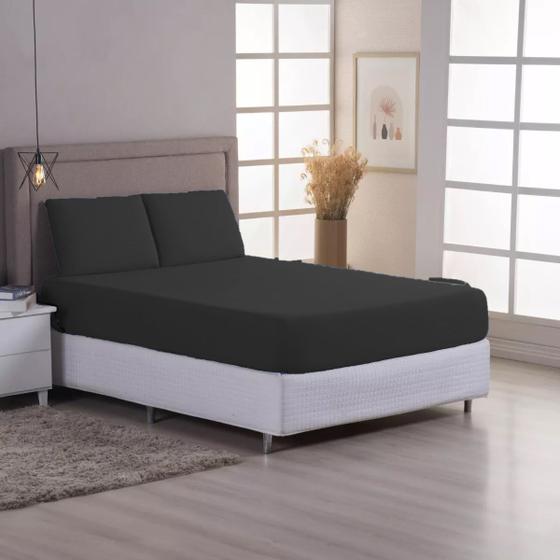 Imagem de Jogo De Cama Lençol Casal 3 Peças 400 Fios com Elástico