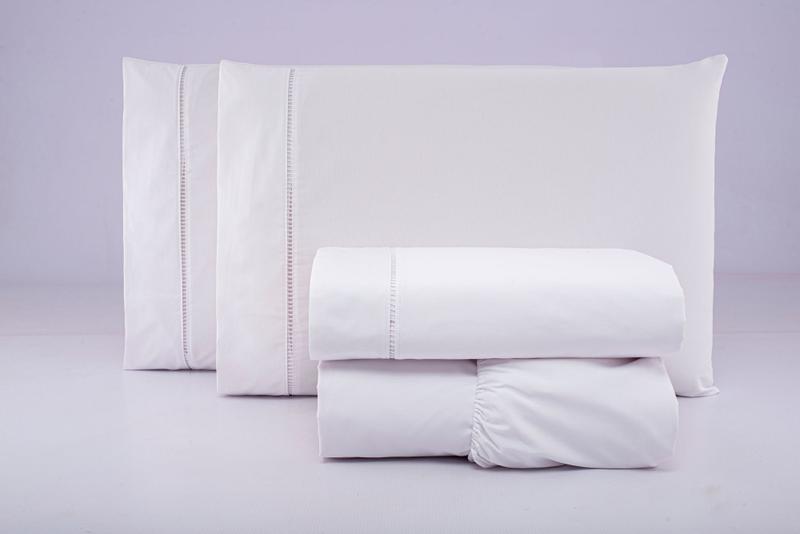 Imagem de Jogo de cama lençol casal padrão 4 peças algodão percal 180 fios com acabamento em ponto palito
