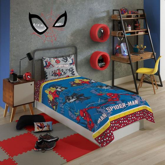 Jogo De Cama Lençol Homem Aranha 2 peças Spider man Lepper - Jogo de ...