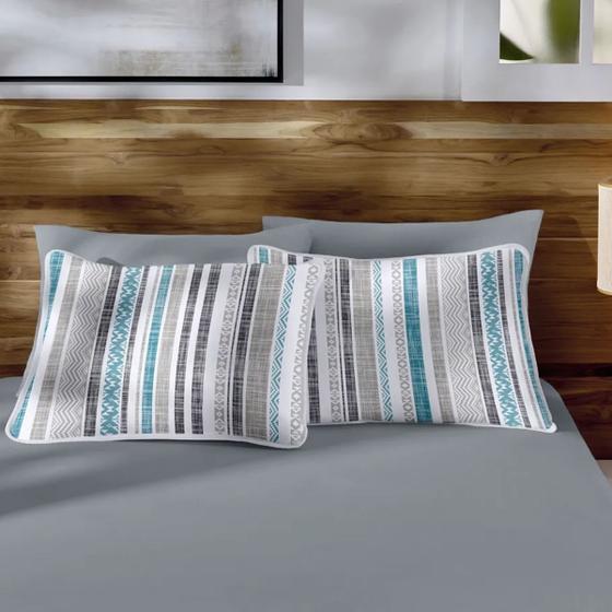 Imagem de Jogo De Cama Lençol Queen Vivaldi Fio Penteado 100 Algodão 3Pçs 198x158x30cm