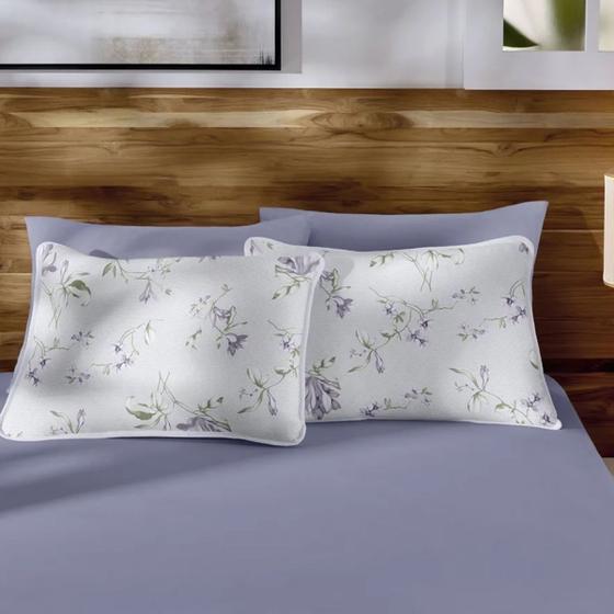 Imagem de Jogo De Cama Lençol Queen Vivaldi Fio Penteado 100 Algodão 3Pçs 198x158x30cm