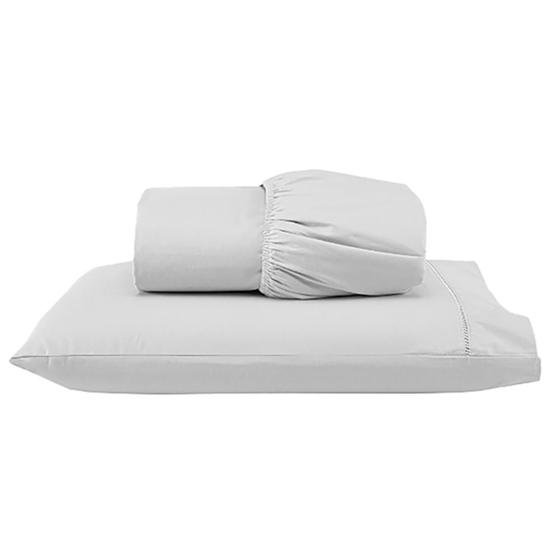 Imagem de Jogo de Cama Lençol Solteiro 2 Pçs 100% Algodão 400 Fios Ponto Palito