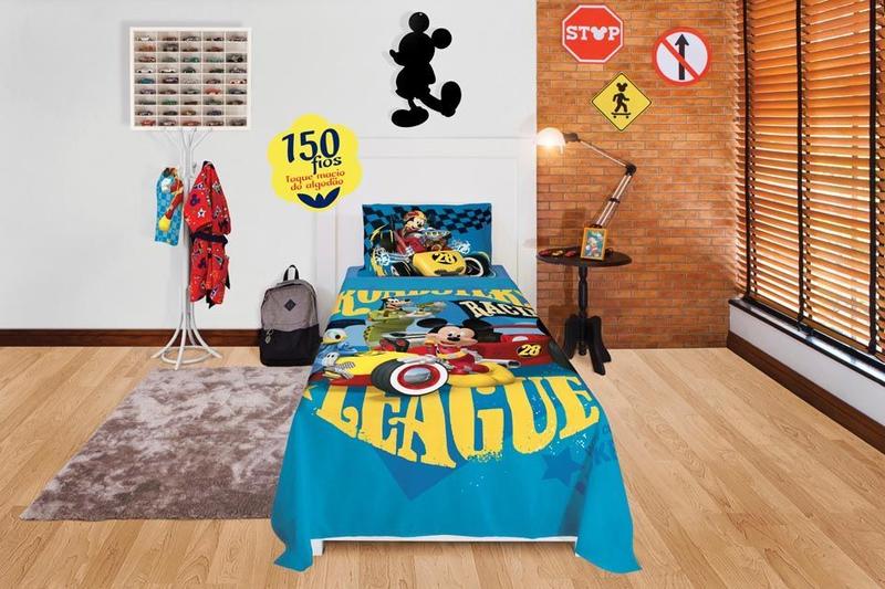 Imagem de Jogo de Cama Mickey Aventura 150 Fios 2 Peças Lepper