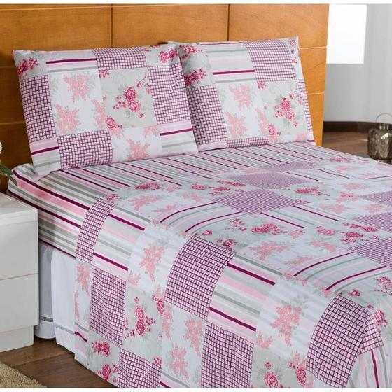 Imagem de Jogo de Cama Microfibra Premier Casal Queen 04 Peças Estampado