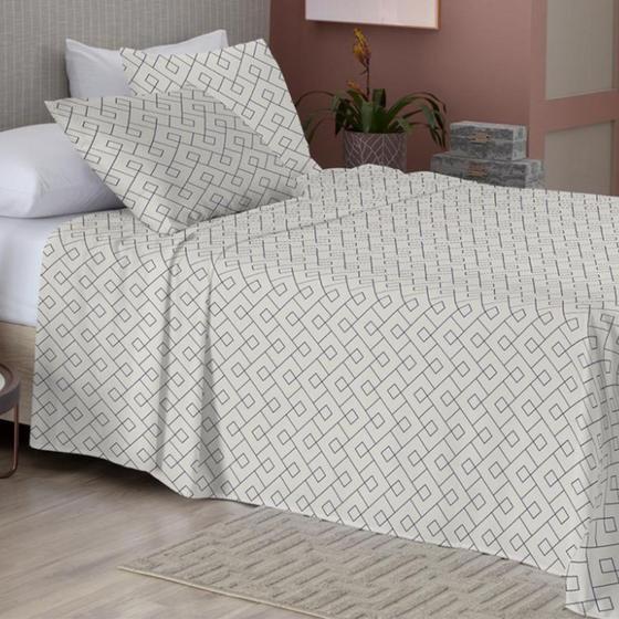 Imagem de Jogo De Cama Neo Essencial Estampado 4 Pcs - Casal Xadrez