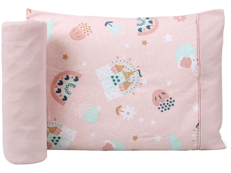Jogo de Cama para Berço 100% Algodão Atlântica Baby Ninar Rosa 2 Peças Imagem de Jogo de Cama para Berço 100% Algodão Atlântica Baby Ninar Rosa 2 Peças