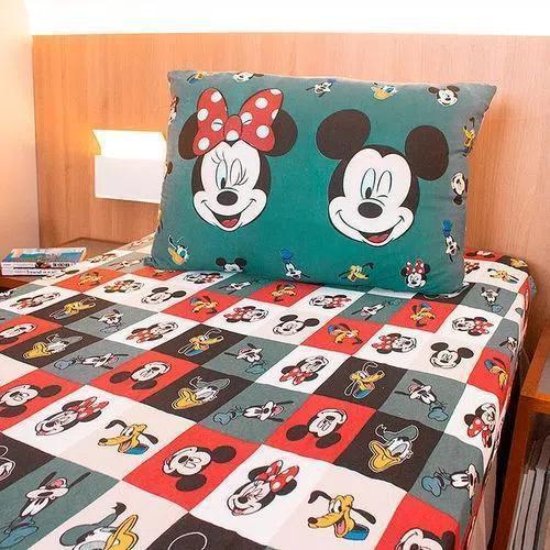 Imagem de Jogo De Cama Portallar Solteiro Mickey Preto E Branco Cinza