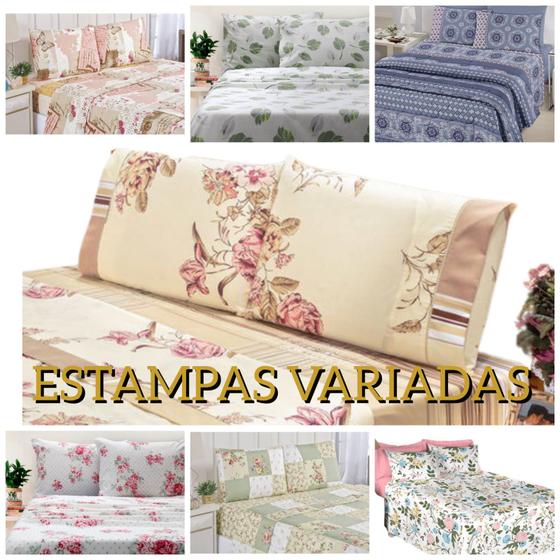 Imagem de Jogo de cama queen 3 peças sem elástico estampas variadas