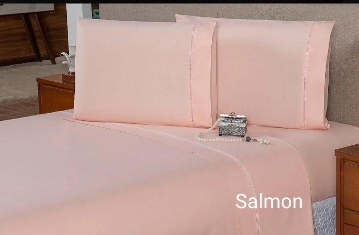 Jogo De Cama Queen 4 Peças 300 Fios 100% Algodão SALMON Menor preço em Jogo De Cama Queen 4 Peças 300 Fios 100% Algodão SALMON