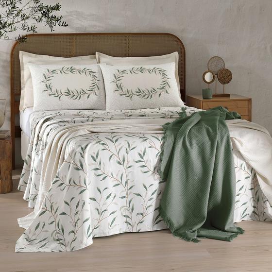 Jogo de Cama Queen 4 Peças Lençol com Elástico 100% Algodão Percal 180 Fios 158x198x35cm - Dohler Menor preço em Jogo de Cama Queen 4 Peças Lençol com Elástico 100% Algodão Percal 180 Fios 158x198x35cm - Dohler