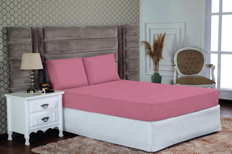 Imagem de Jogo de Cama Queen Altura 30cm Rosa Envelhecido