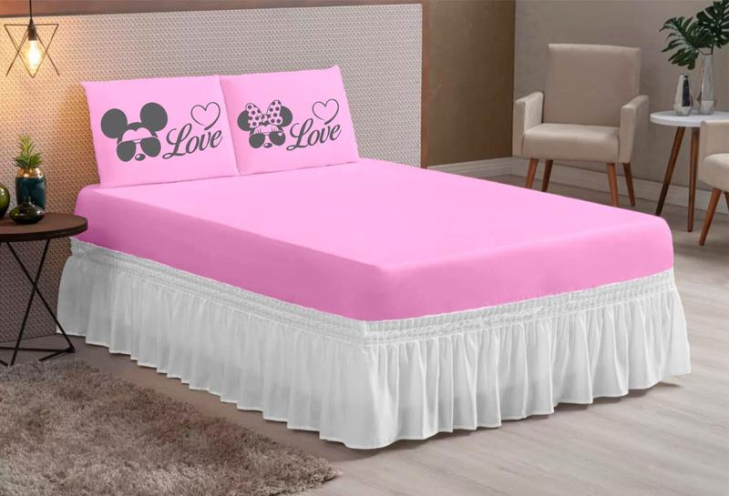 Imagem de Jogo de Cama Queen Box Hipercal Love Oculos Cores 03 Peças Estampado