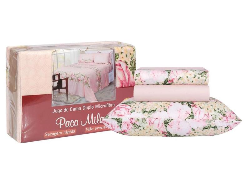 Imagem de Jogo de Cama Queen Paco Milano  04 Peças Microtec 400 Fios