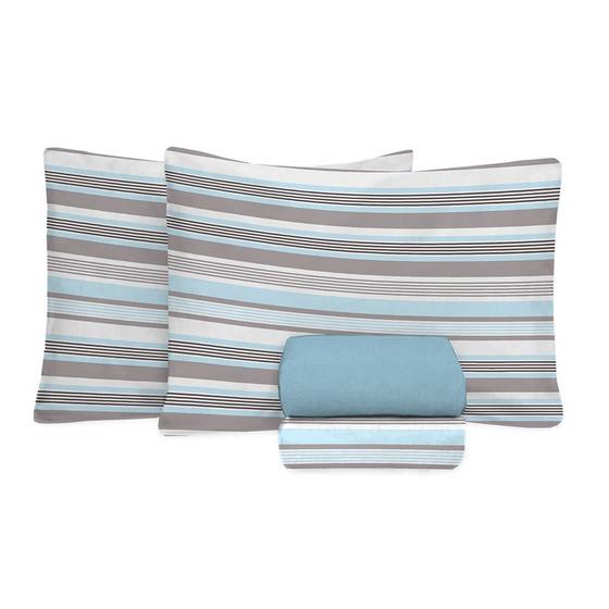 Jogo de Cama Queen Size Algodão 180 Fios 4 Peças Estampado - Fiori Imagem de Jogo de Cama Queen Size Algodão 180 Fios 4 Peças Estampado