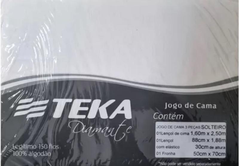 Imagem de Jogo De Cama Solteiro Teka 100% Algodão 150 Fios Diamante TK0720BC