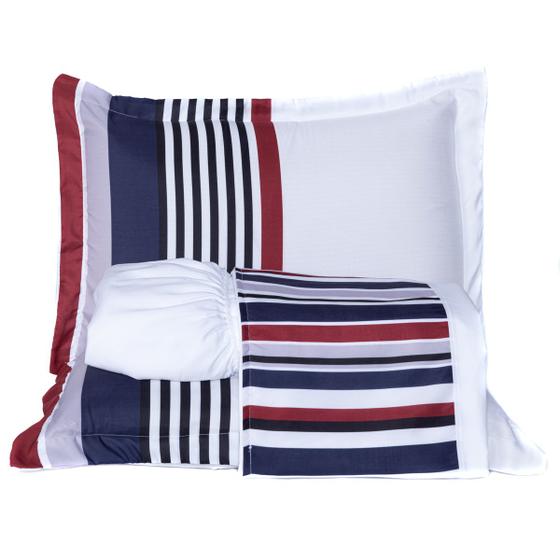 Imagem de Jogo de Cama Versalhes Branco Casal Padrão 04 Peças - Micropercal 180 Fios