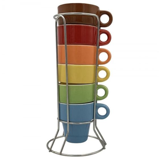 Imagem de Jogo de Caneca Café com Suporte 6 Peças CK3374 - Clink