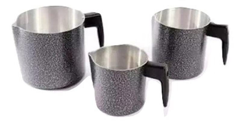 Jogo De Caneca De Alumínio Com 3 Peças - Craqueado Menor preço em Jogo De Caneca De Alumínio Com 3 Peças - Craqueado