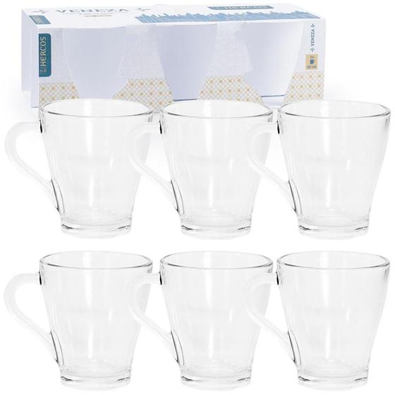 Imagem de Jogo De Caneca De Vidro Para Cafe Vezena Com 6 Pecas 90Ml
