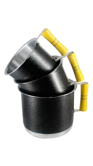 Jogo de Canecão Caneca Leiteira Ferverdor Café 3 peças preto Menor preço em Jogo de Canecão Caneca Leiteira Ferverdor Café 3 peças preto
