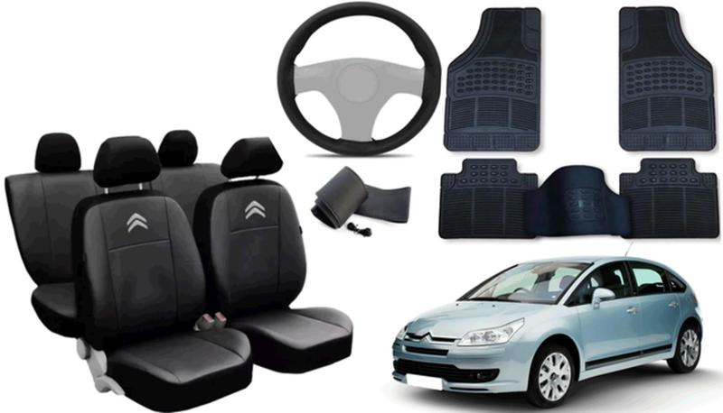 Imagem de Jogo de Capa Citroen C4 2010 a 2013 + Tapete + Capa de Volante para Máxima Funcionalidade