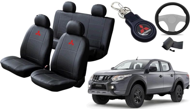 Imagem de Jogo de Capa L200 2015 a 2022 + Chaveiro + Capa de Volante: Interior com Sofisticação