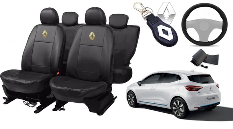 Imagem de Jogo de Capas de Couro para Renault Clio + Chaveiro com Logo 2021